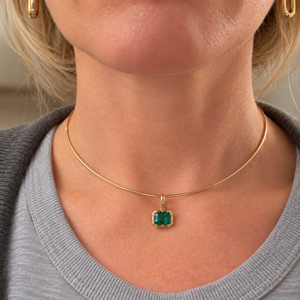 Colombian Colored Emerald Shaped Pendant