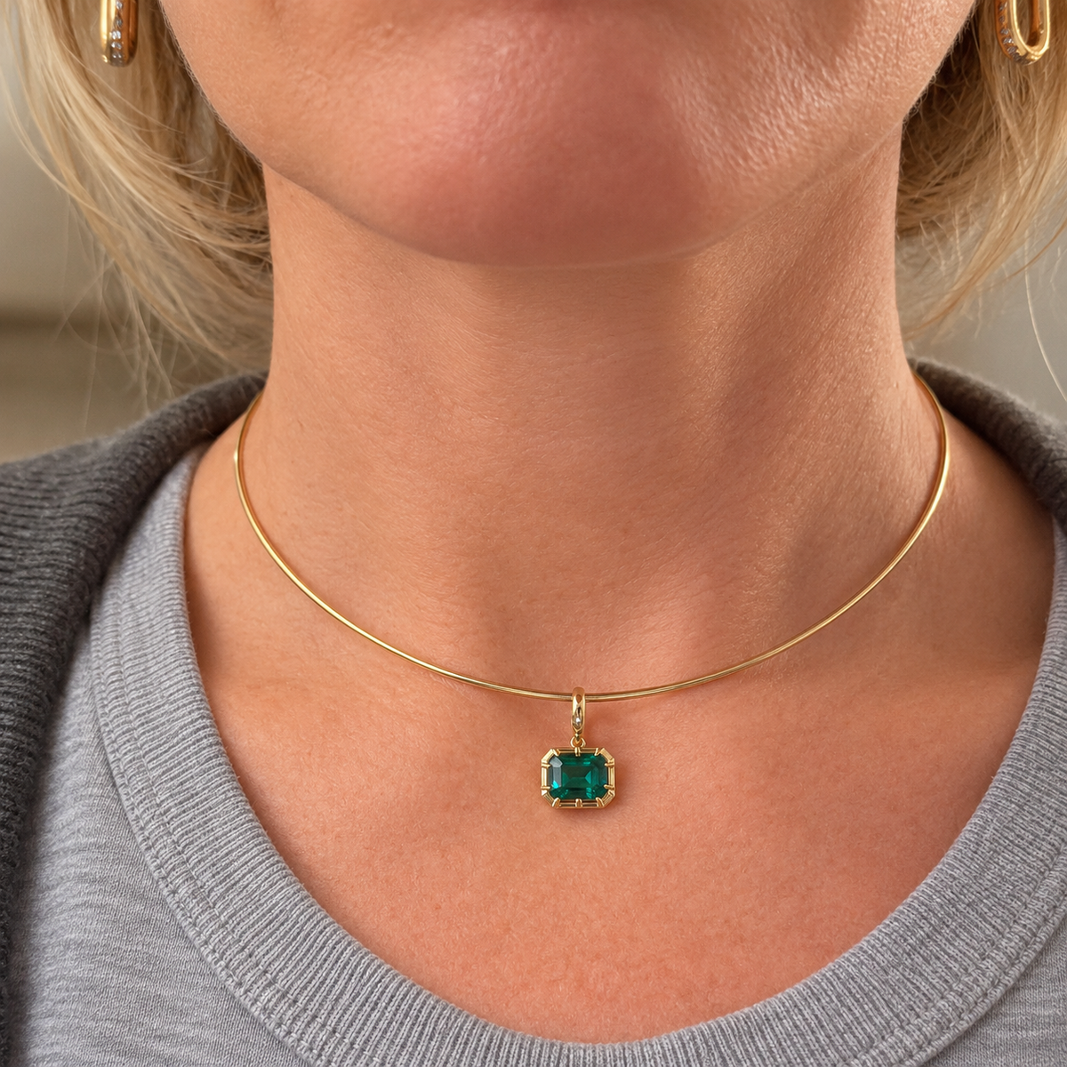Colombian Colored Emerald Shaped Pendant