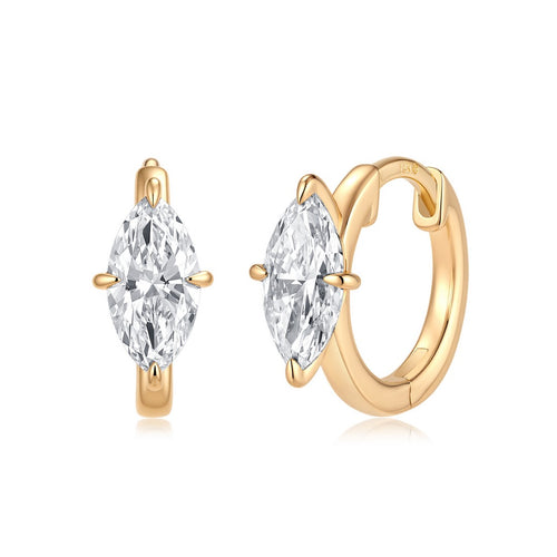 Marquise Lab Diamond Huggies