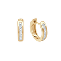 Facet Baguette Huggies in 18K