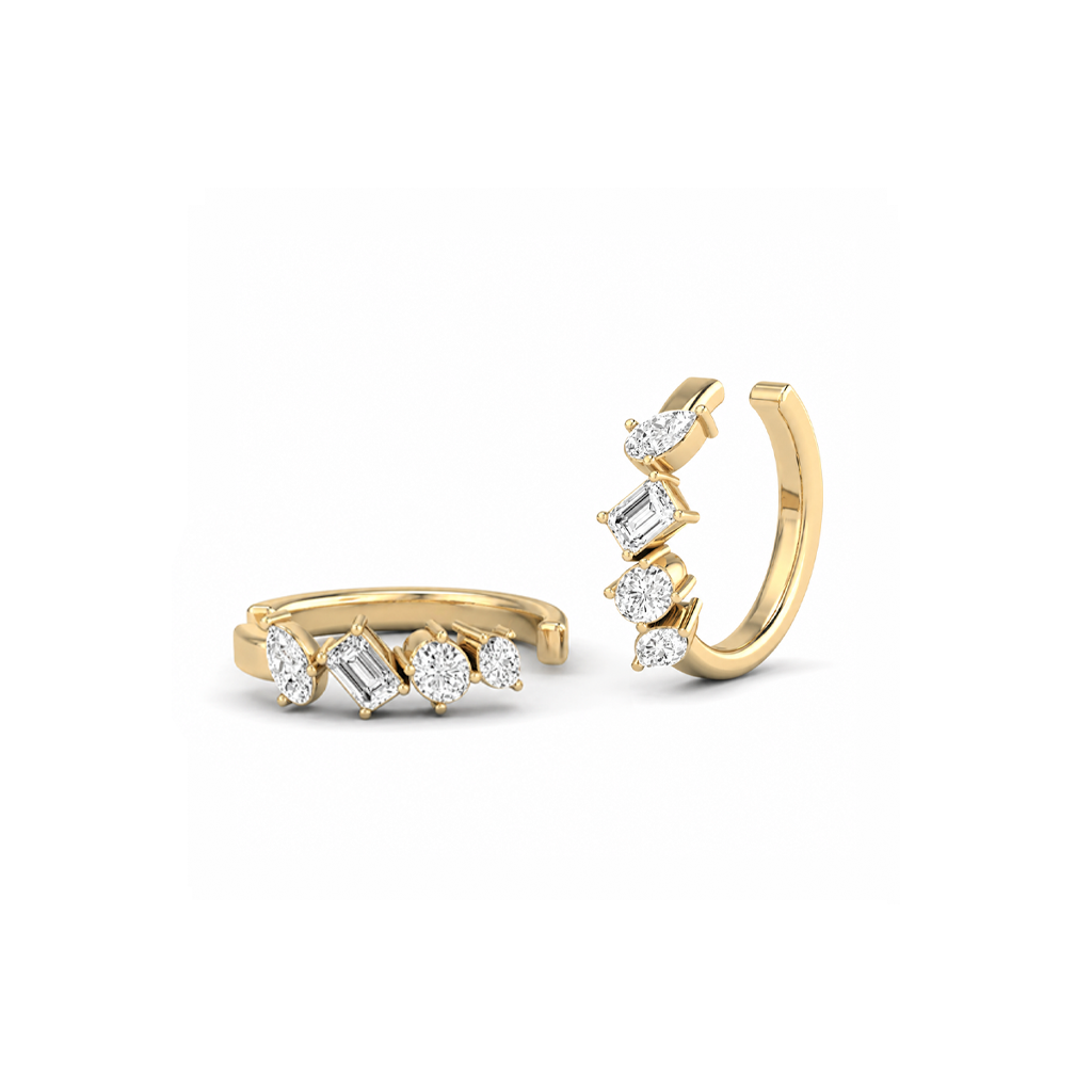 Mixed Shape Lab Diamond Ear Cuff