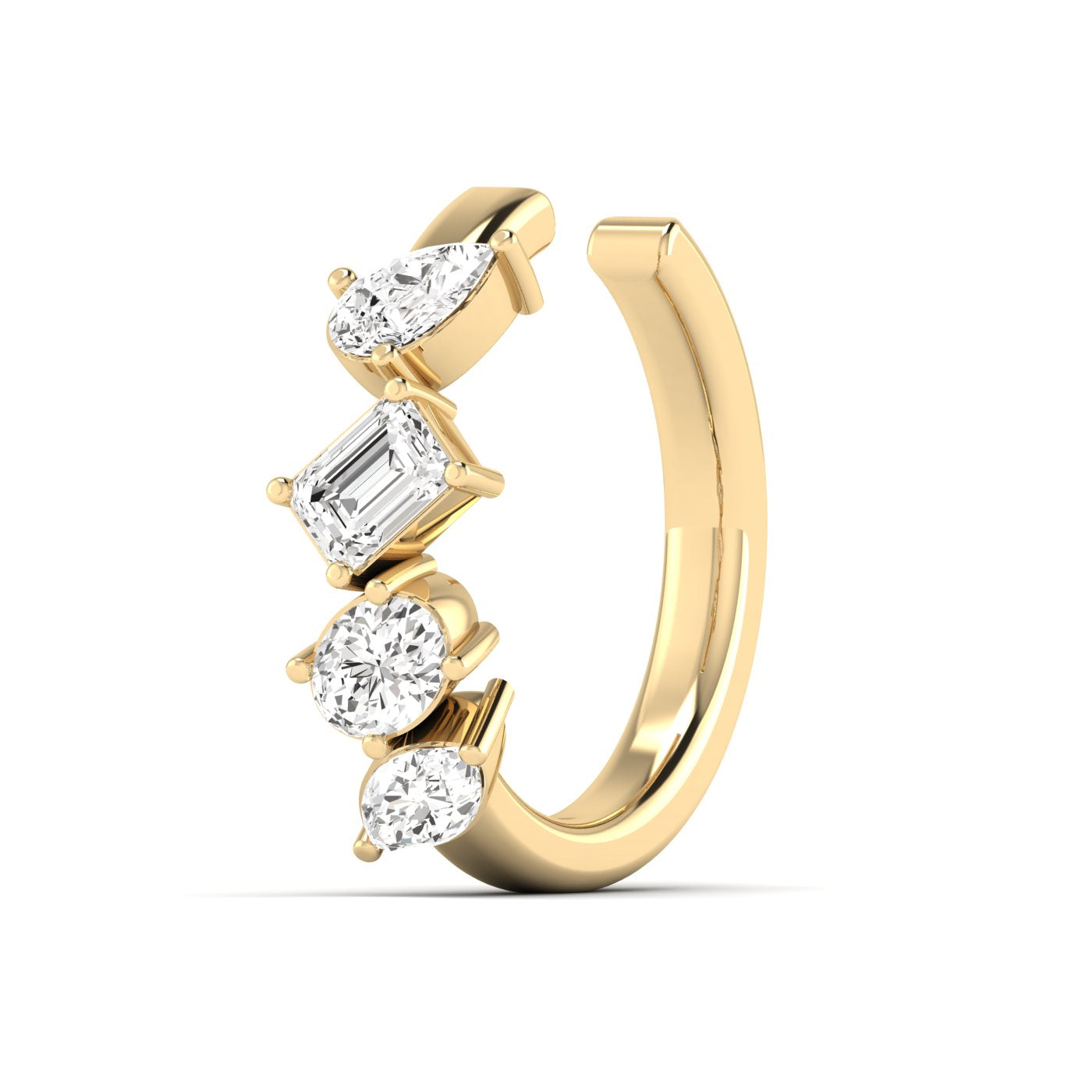 Mixed Shape Lab Diamond Ear Cuff