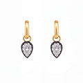 Obsidian Inverted Pear Drop Huggies