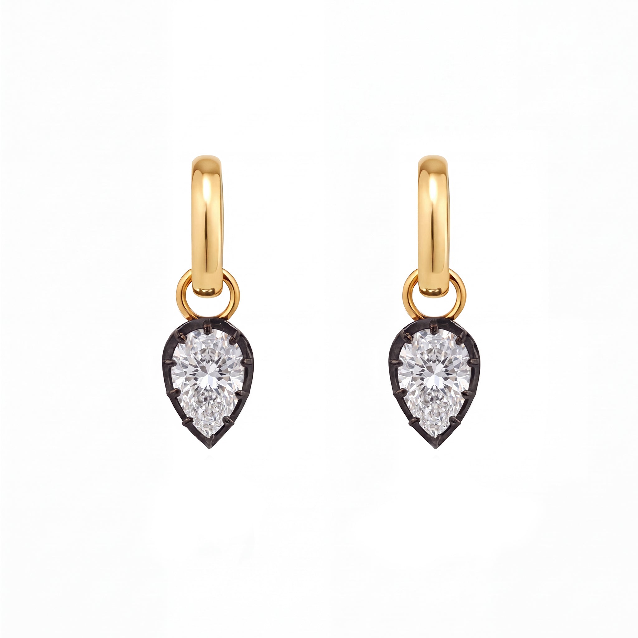 Obsidian Inverted Pear Drop Huggies