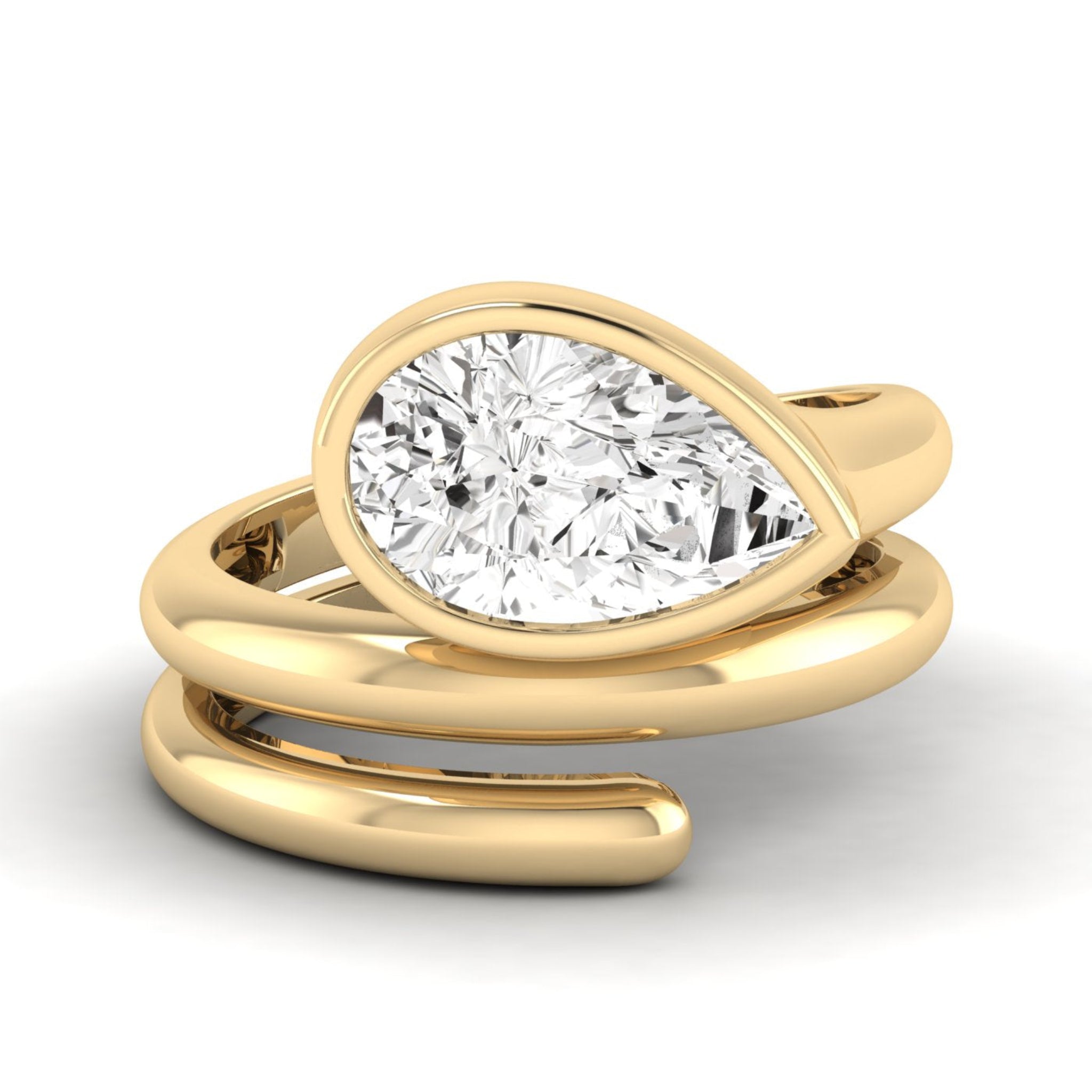 Pear Bezel Wrap Ring