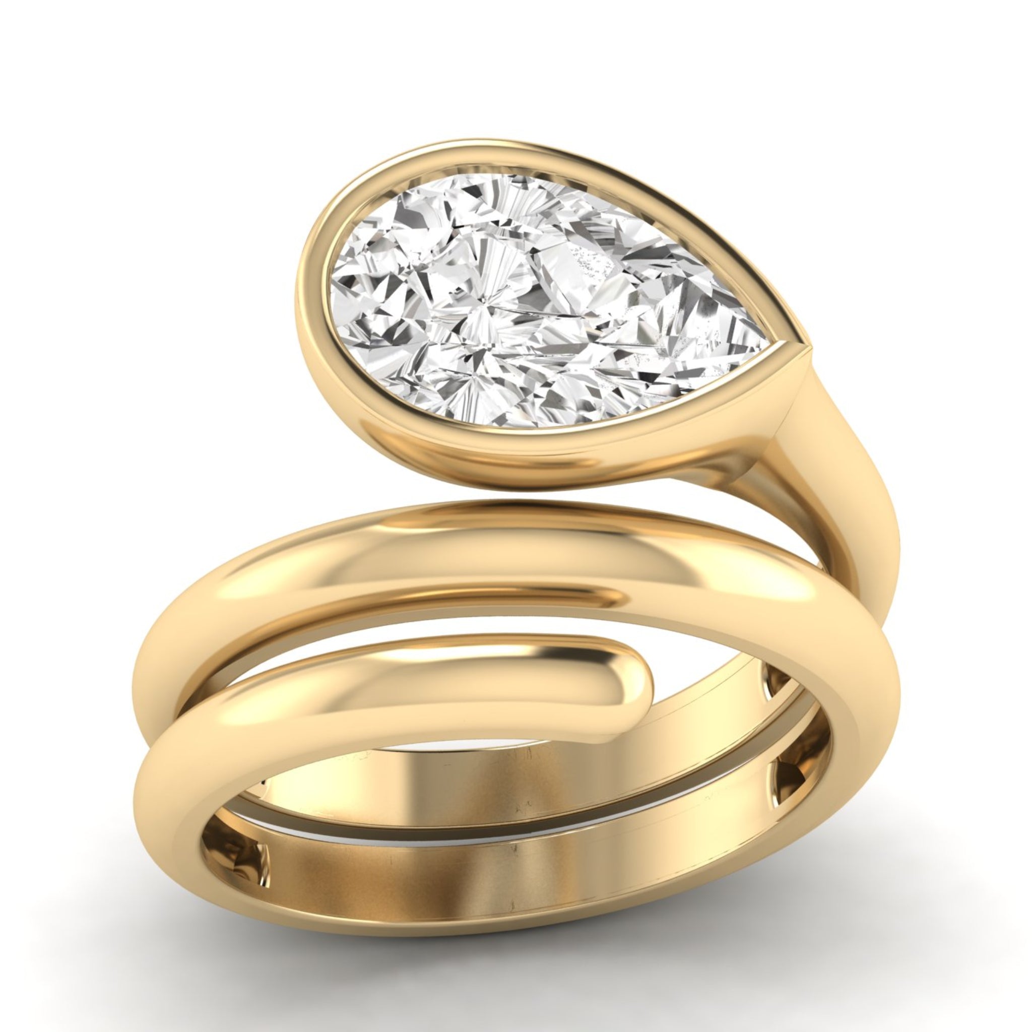 Pear Bezel Wrap Ring