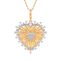 Radiating Baguette Heart Medallion