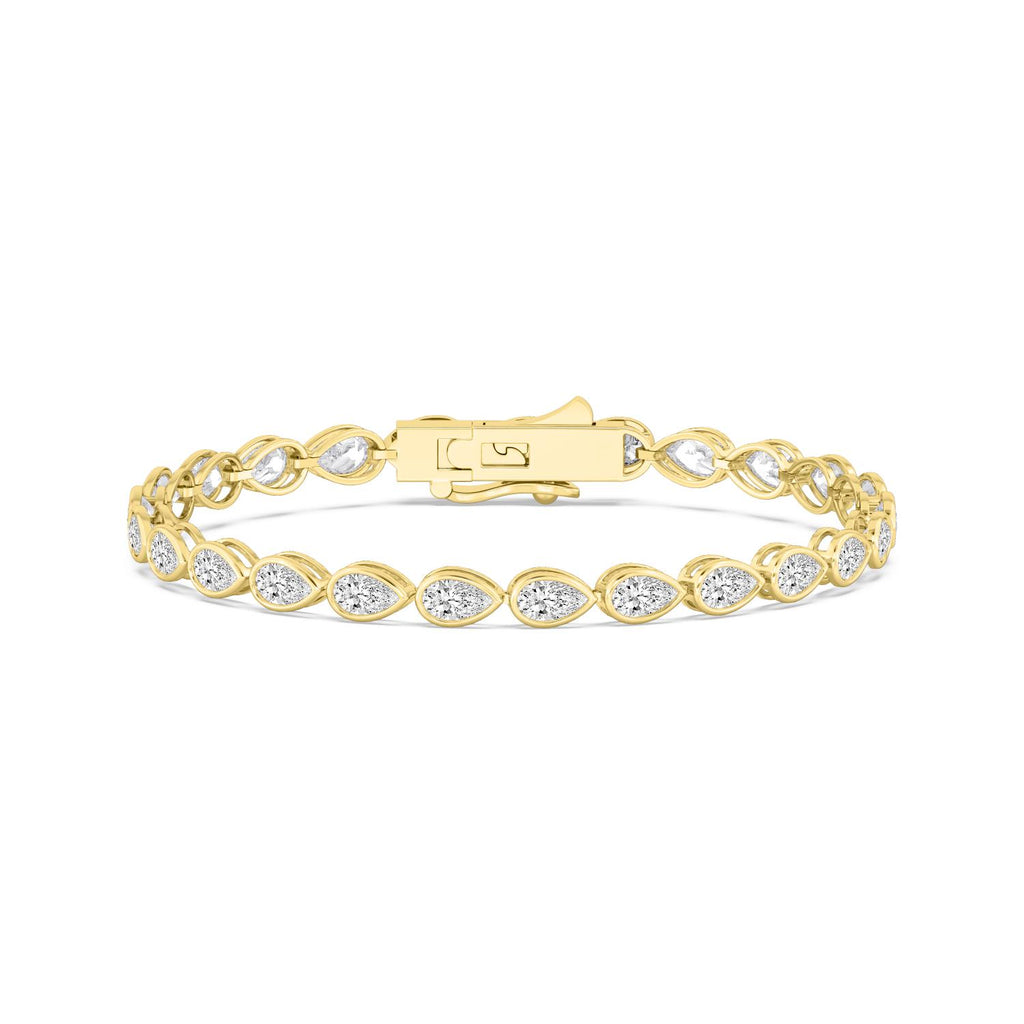 Pear Bezel Tennis Bracelet