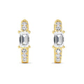 Petite Emerald Cut Lab Diamond Huggies