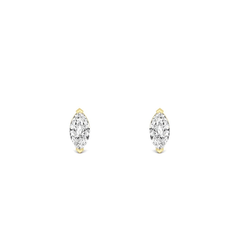 The Marquis Diamond Studs – 0.57 CTW Marquise Lab-Grown Diamonds in 18K Yellow Gold