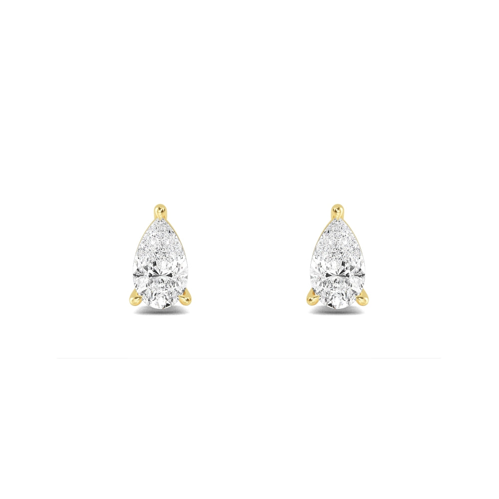The Teardrop Diamond Studs – 0.58 CTW Pear-Cut Lab-Grown Diamonds in 18K Yellow Gold