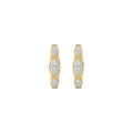 Bezel Marquise Hoop Earrings
