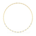 Lab Diamond Station Paperclip Necklace