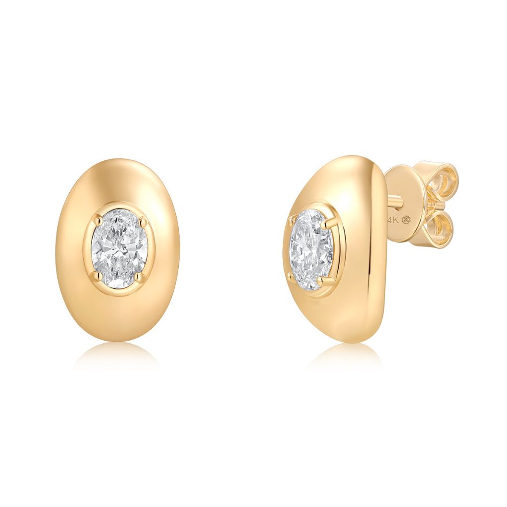 Contour Oval Lab Diamond Studs