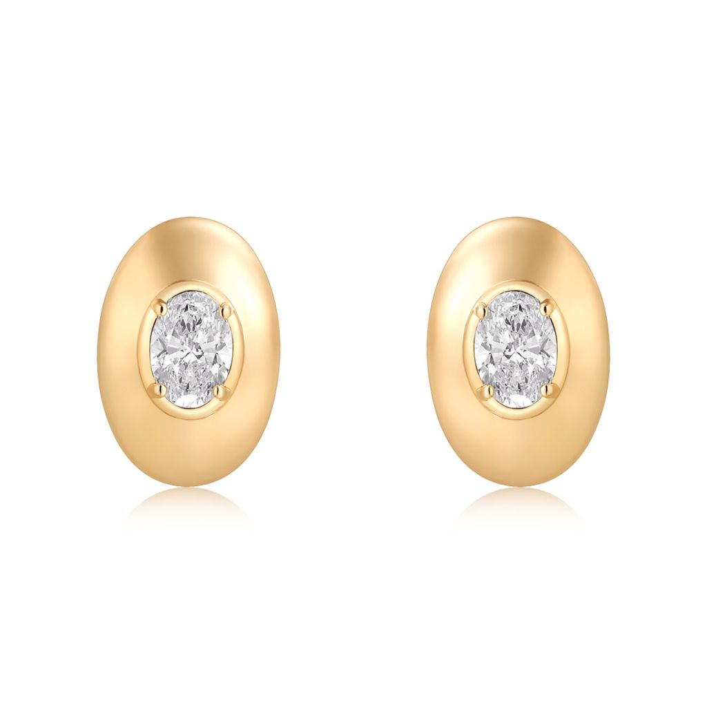 Contour Oval Lab Diamond Studs