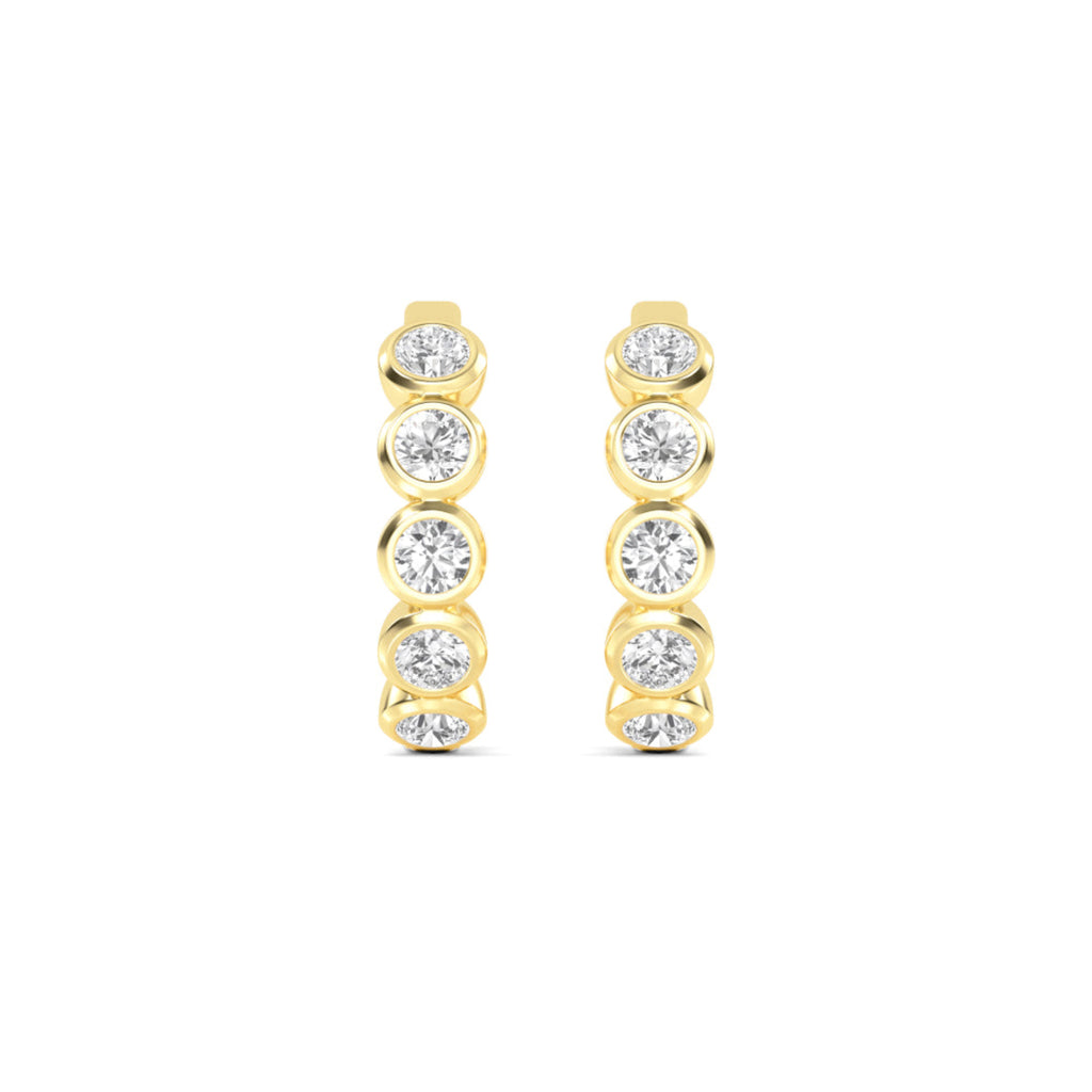 The Orbit Bezel Hoops – 2.00 CTW Lab-Grown Diamond Earrings in 14K Yellow Gold