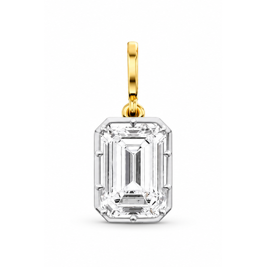 Georgian North/South Emerald Lab Diamond Pendant