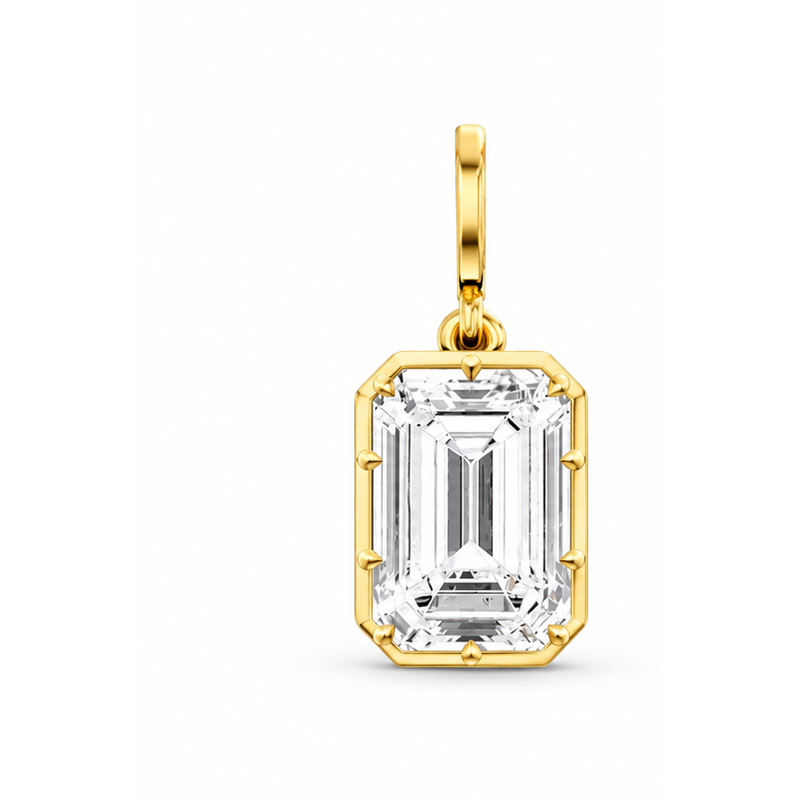 Georgian North/South Emerald Lab Diamond Pendant