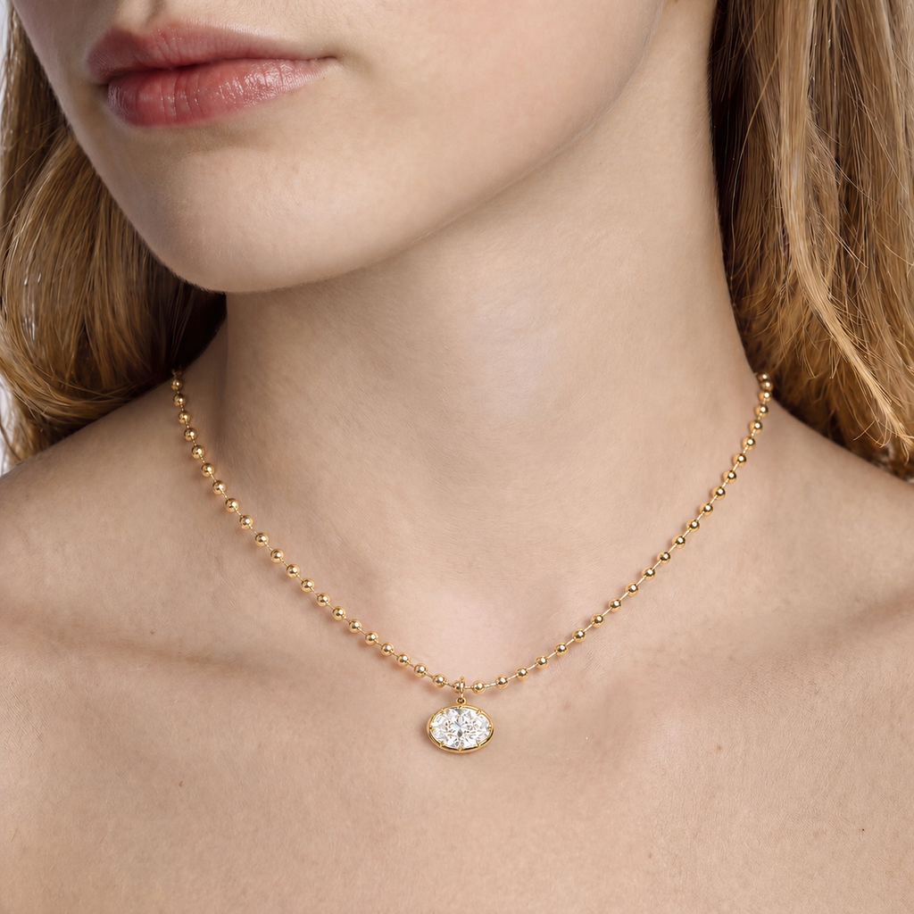 Aura Oval Lab Diamond Pendant
