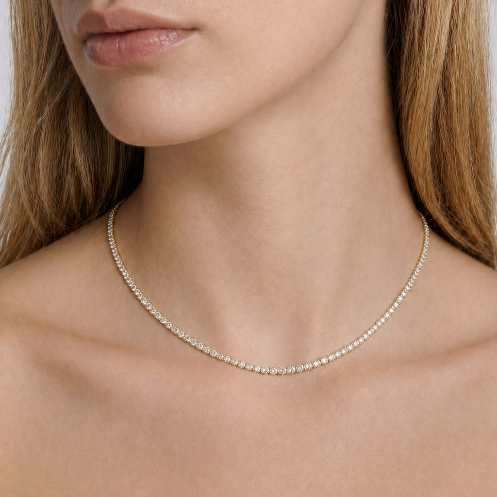 Essential 6 Carat Tennis Necklace – 14K Yellow Gold