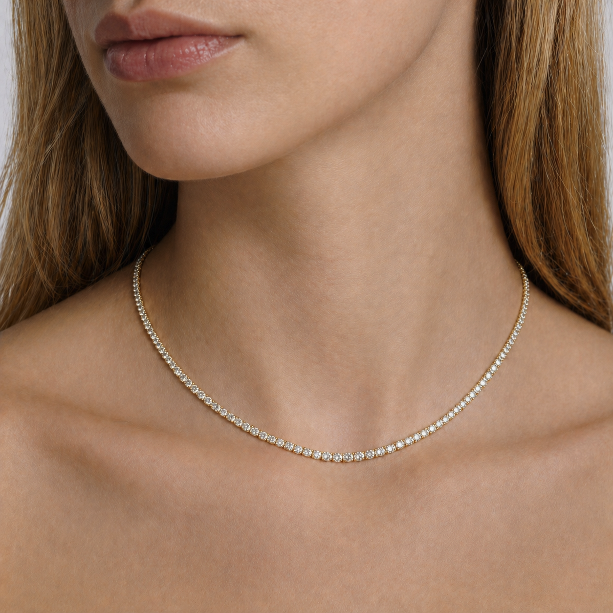 Essential 6 Carat Tennis Necklace – 14K Yellow Gold