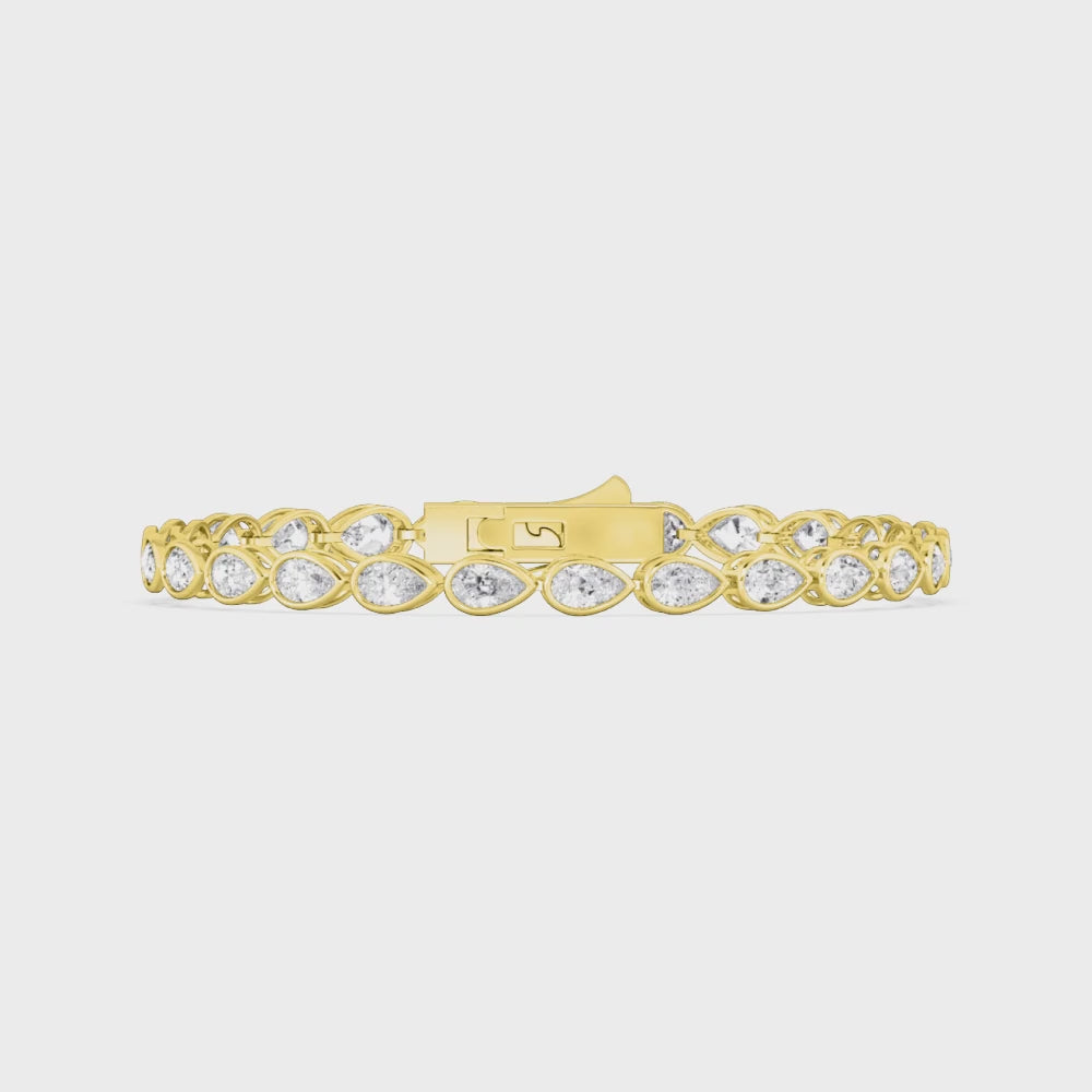 Pear Bezel Tennis Bracelet