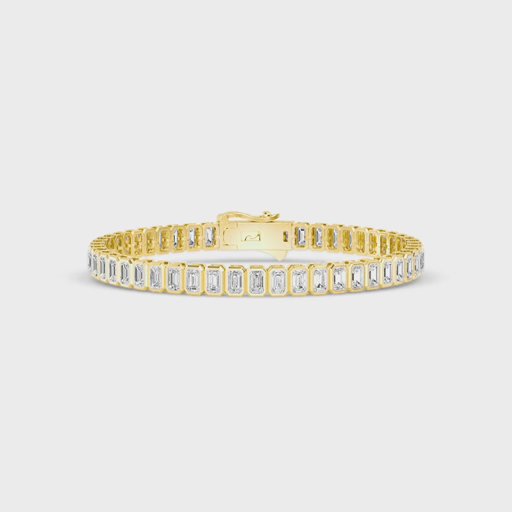 Bezel Emerald Tennis Bracelet