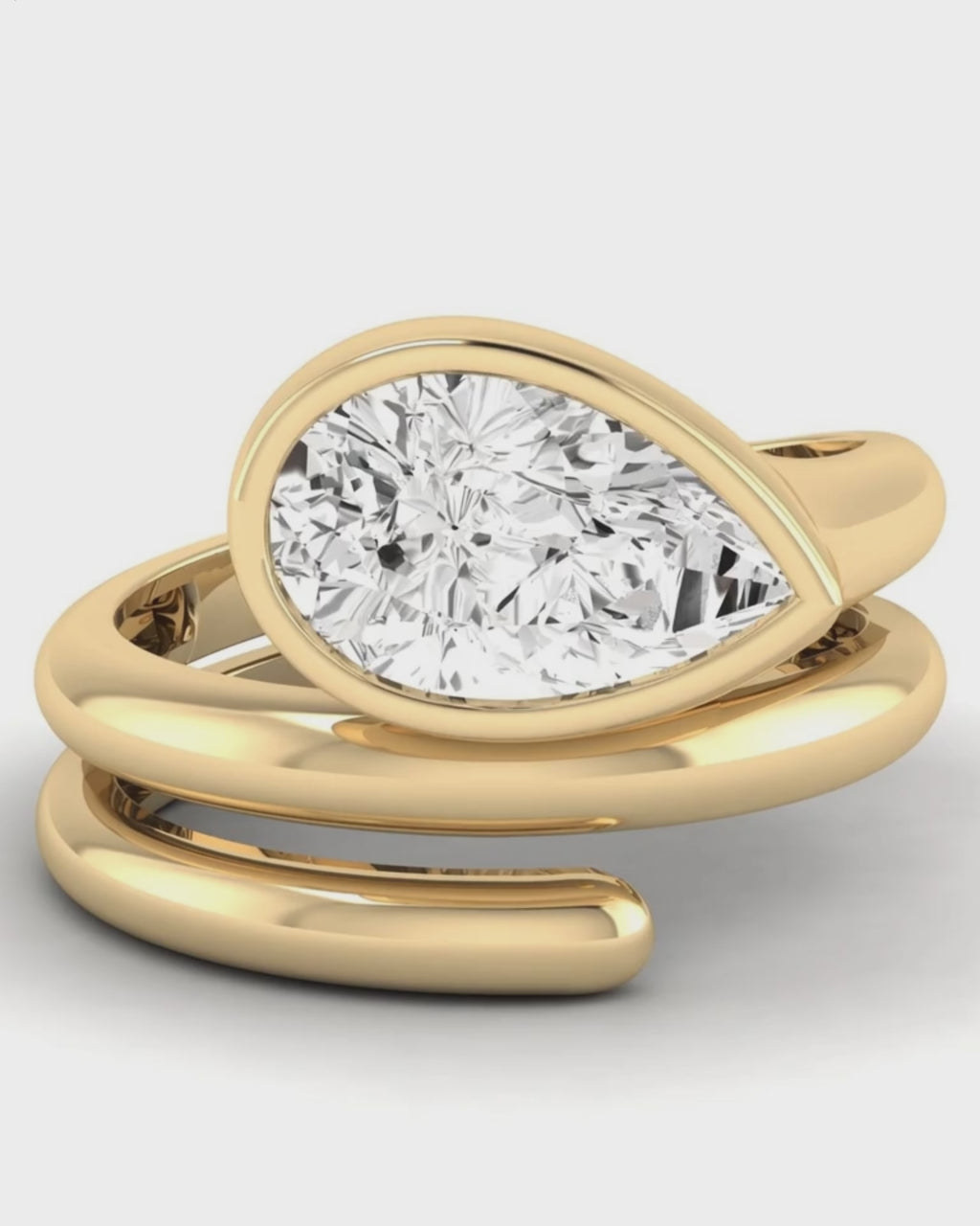 Pear Bezel Wrap Ring