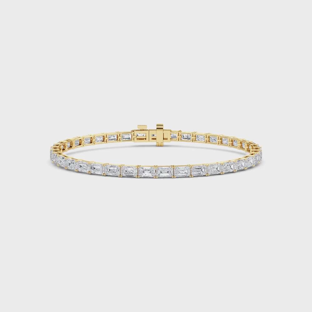 East-West Emerald Tennis Bracelet
