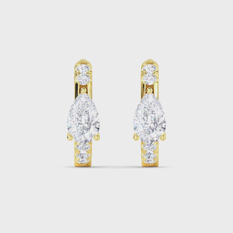 Petite Pear Lab Diamond Huggies